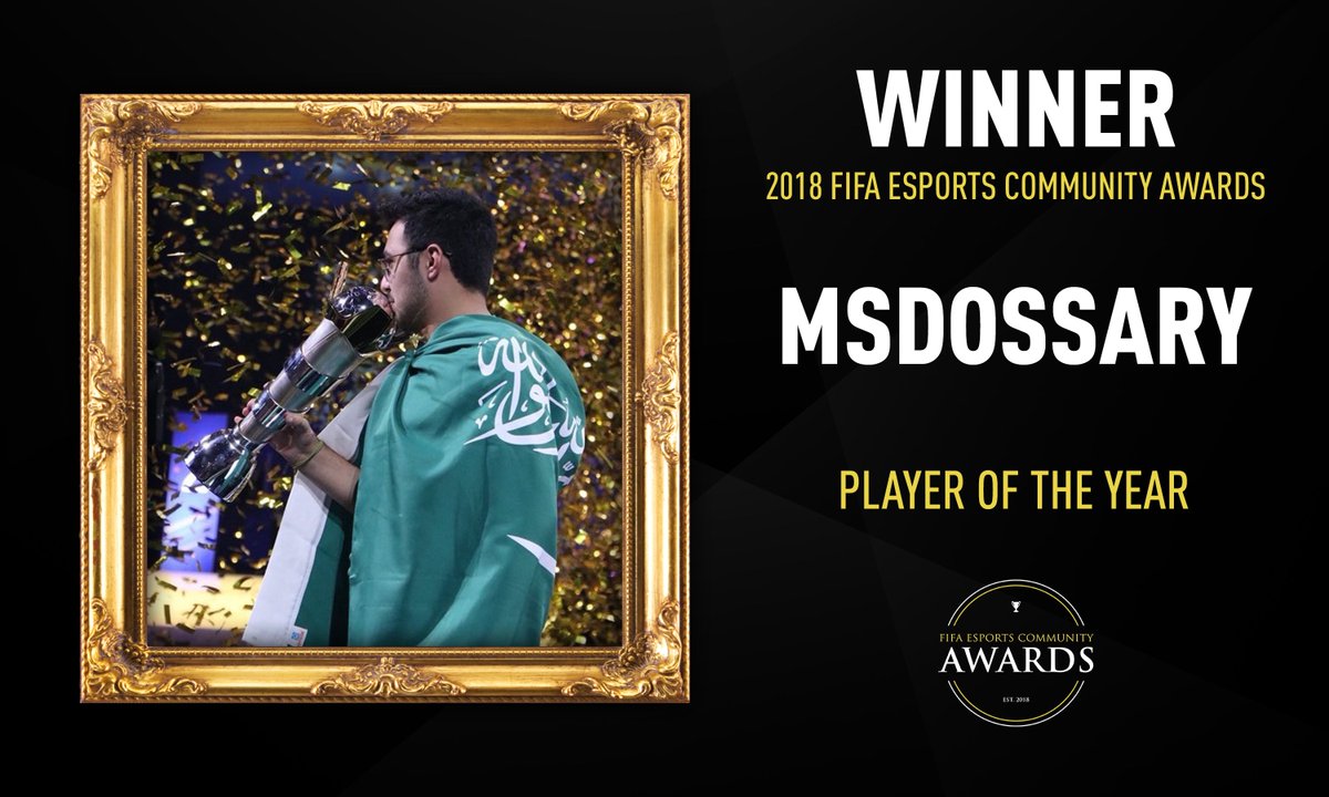 FIFAeAwards's tweet photo. FIFA ESPORTS COMMUNITY AWARDS
PLAYER OF THE YEAR

🏆 @Msdossary7 https://t.co/ySvxQXSEQ6