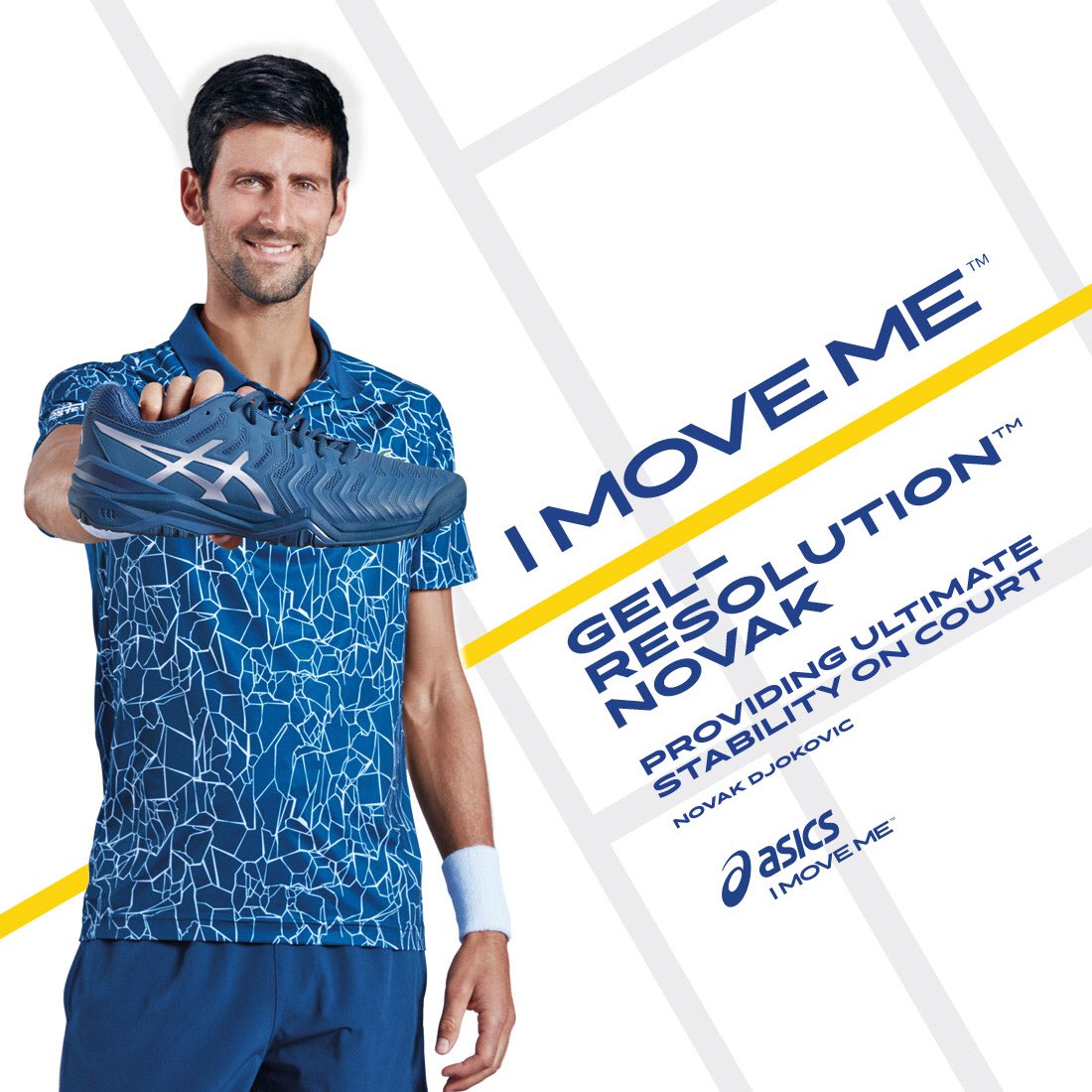 ASICSTennis's tweet photo. The #USOpen edition of the #GELResolutionNovak is here - get yours today! #ASICSTennis #IMoveMe https://t.co/OinoTTsFcS