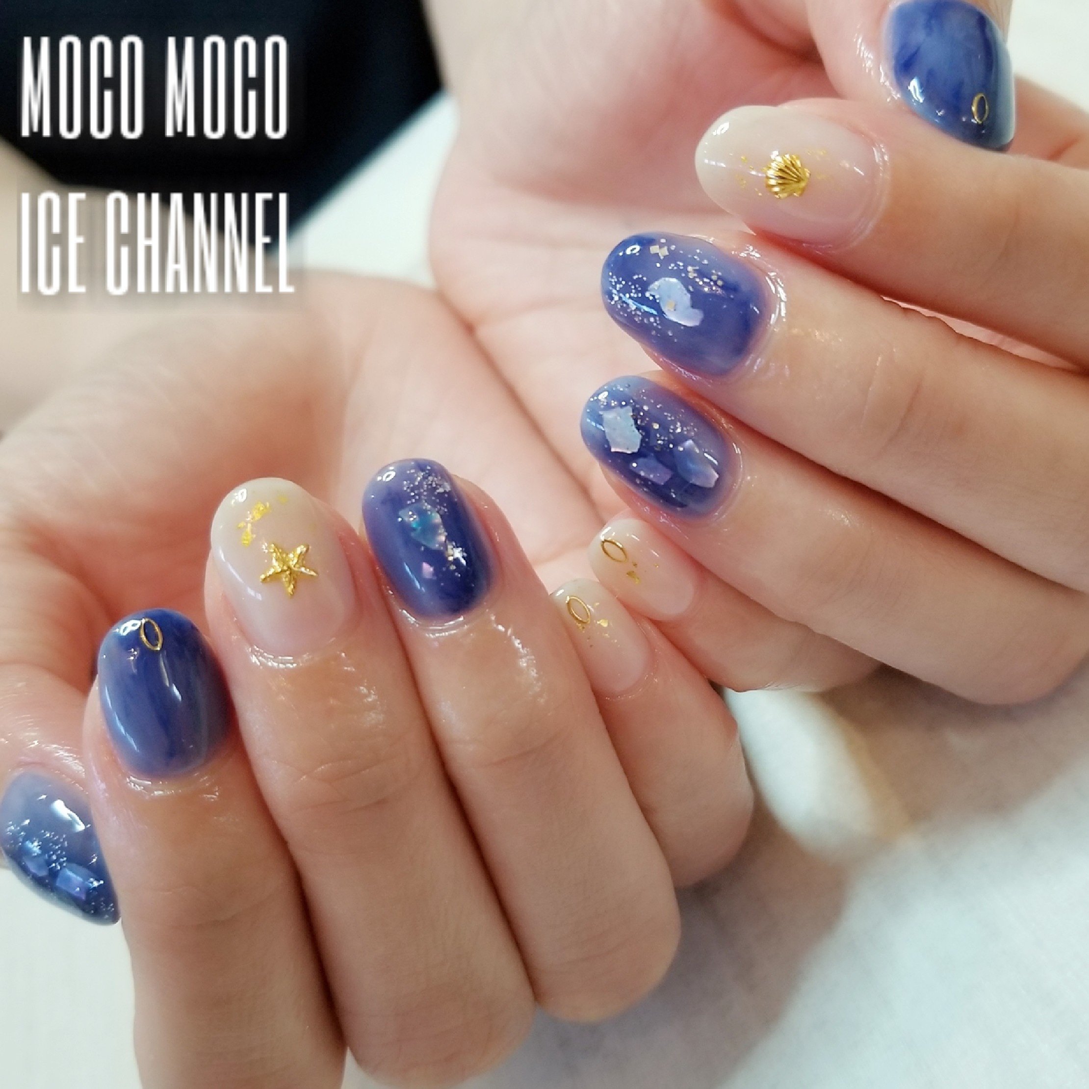 Ice Nailist あいすちゃん ランダムに濃淡を付けた シースルーのブルーが素敵 ﾟ T Co lz4yukkw ネイル Nail ジェルネイル 夏 夏ネイル 夏ネイルデザイン シースルー シースルー ネイル 青 青ネイル ブルー ブルーネイル シェル