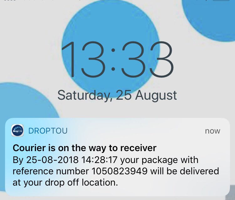 DropToU1's tweet image. For each &amp;amp; every package we facilitate the delivery of, these are the notifications both the sender, &amp;amp; the receiver of the package receive. We are proud of what we created, &amp;amp; the future will be bright. @StartupsIreland #business #startup #courier