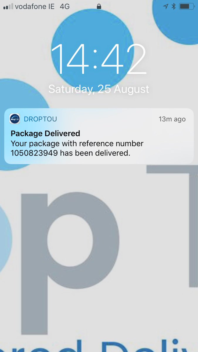 DropToU1's tweet image. For each &amp;amp; every package we facilitate the delivery of, these are the notifications both the sender, &amp;amp; the receiver of the package receive. We are proud of what we created, &amp;amp; the future will be bright. @StartupsIreland #business #startup #courier
