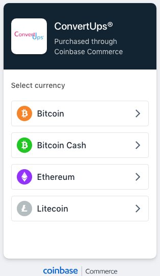 ConvertUps's tweet image. We have just started accepting crypto payments on ConvertUps.com in partnership with #Coinbase you can now pay for @ConvertUps using #bitcoin #ethereum or #Litecoin seamlessly. #Crypto #cryptocurrency #cryptocurrencies #innovation
