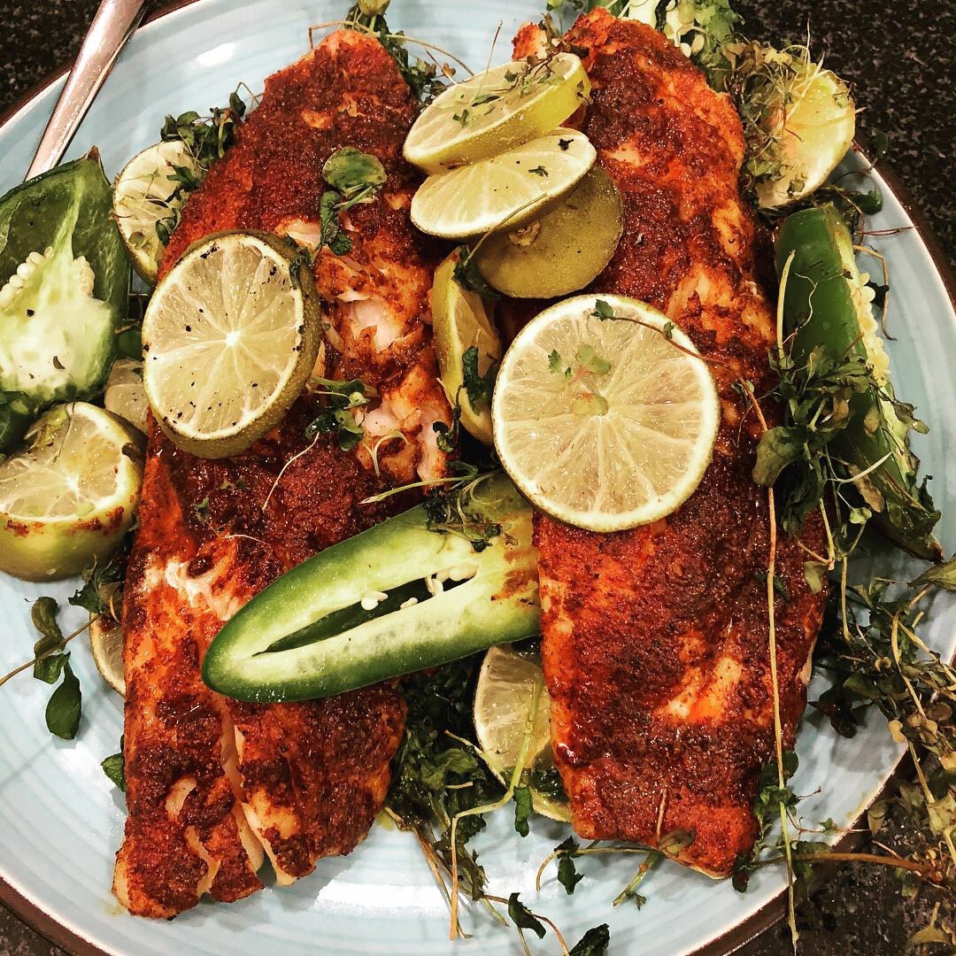 Big Green Sean On Twitter We Made Howtobbqright S Snapper Fish Tacos Last Night On The Biggreenegg With Mexican Corn On The Cob Quick Easy And Delicious Https T Co Bqd4gtirx1