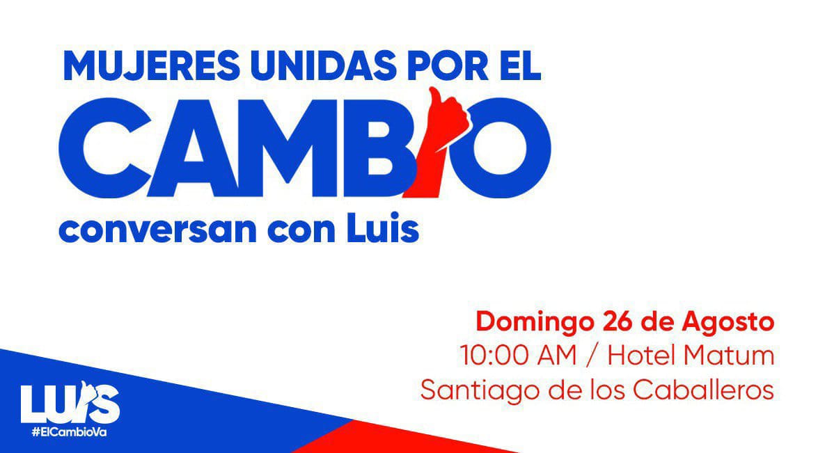sdaldia2's tweet photo. Hoy en #SantiagoDeLosCaballeros les diré cómo #UnidosPorElCambio  vamos a mejorar la calidad de vida de la mujer dominicana y sus familias. #ElCambioVa
@luisabinader https://t.co/7che2tvAbl