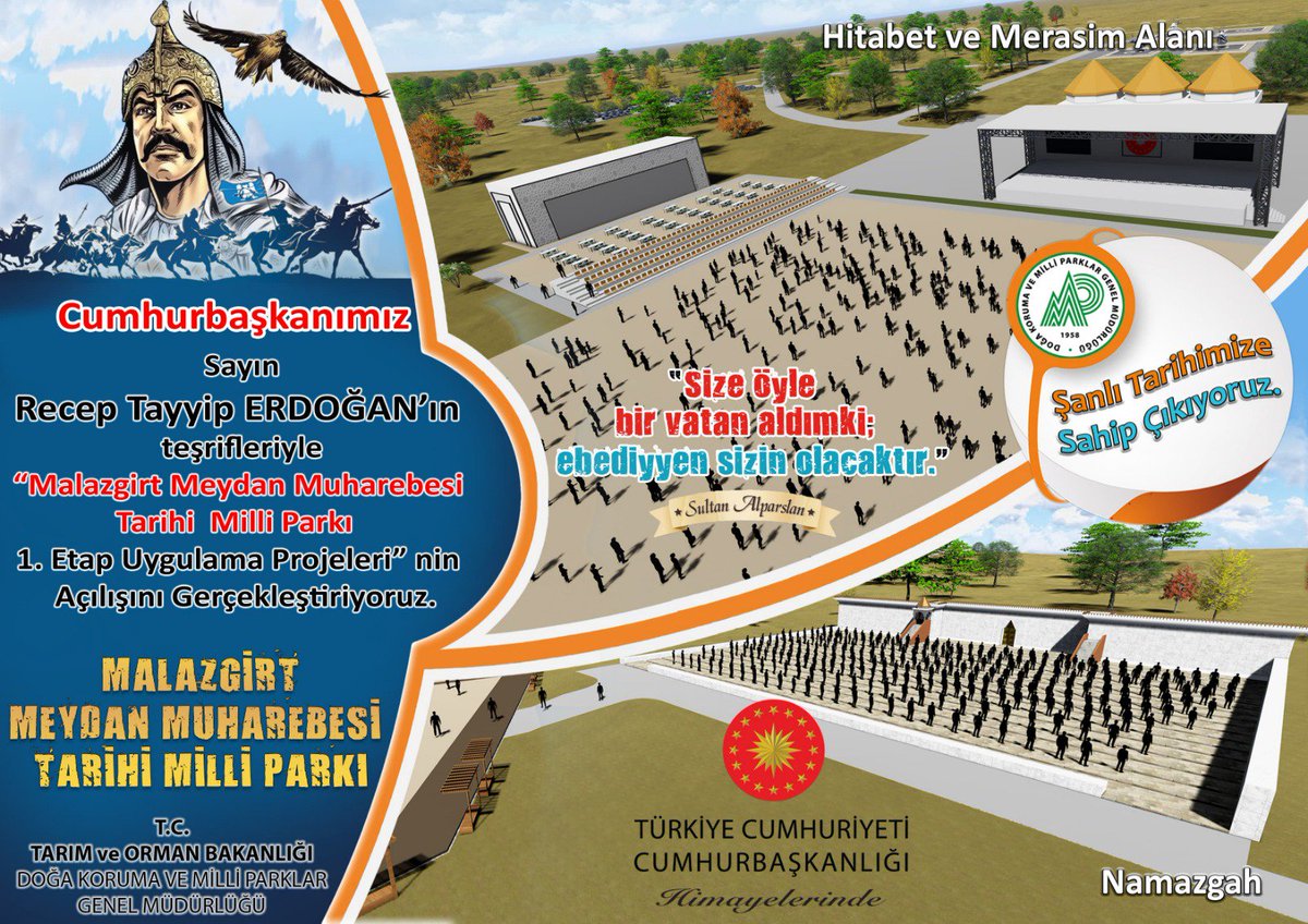 #MalazgirtMilliParkı “Ya Rabbi Seni kendime vekil yapıyor azametin karşısında yüzümü yere sürüyor ve senin uğrunda savaşıyorum. Ey Allah’ım niyetim halistir bana yardım et. Sözlerimde hilaf varsa beni kahret”. Sultan Alparslan