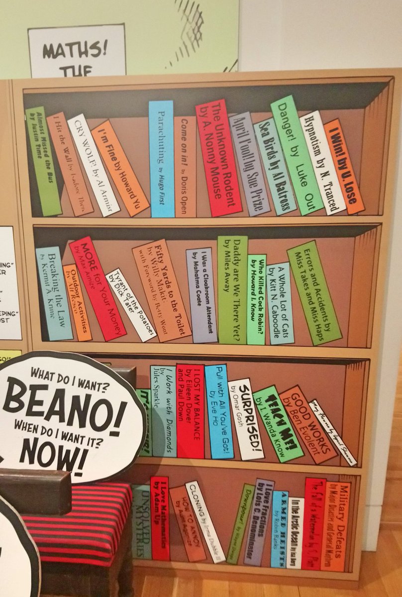 BrechinHighLib's tweet photo. My #ComicCrush weekend continues... Having a ball at @McManusDundee because #ComicsAreCulture! Inspiration for #ComicClub &amp; possible books for the library..? #Beano #ThisIsBrechin https://t.co/dLegPsDVw8
