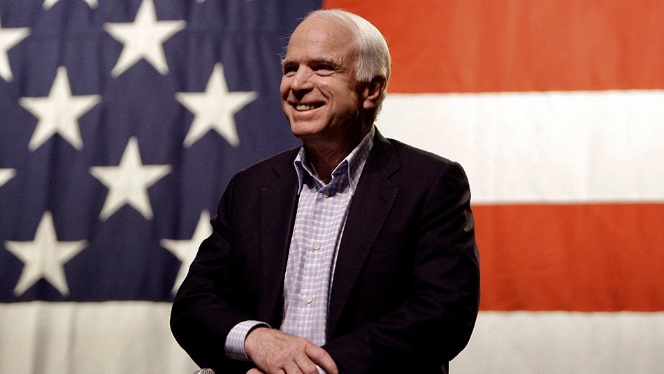 ScarboroughNow's tweet image. "It is time for Donald Trump to set the example for our country and the future of the Republican Party. While our Party has bestowed upon him the nomination, it is not accompanied by unfettered license to defame those who are the best among us.”
~John McCain to the Khan family