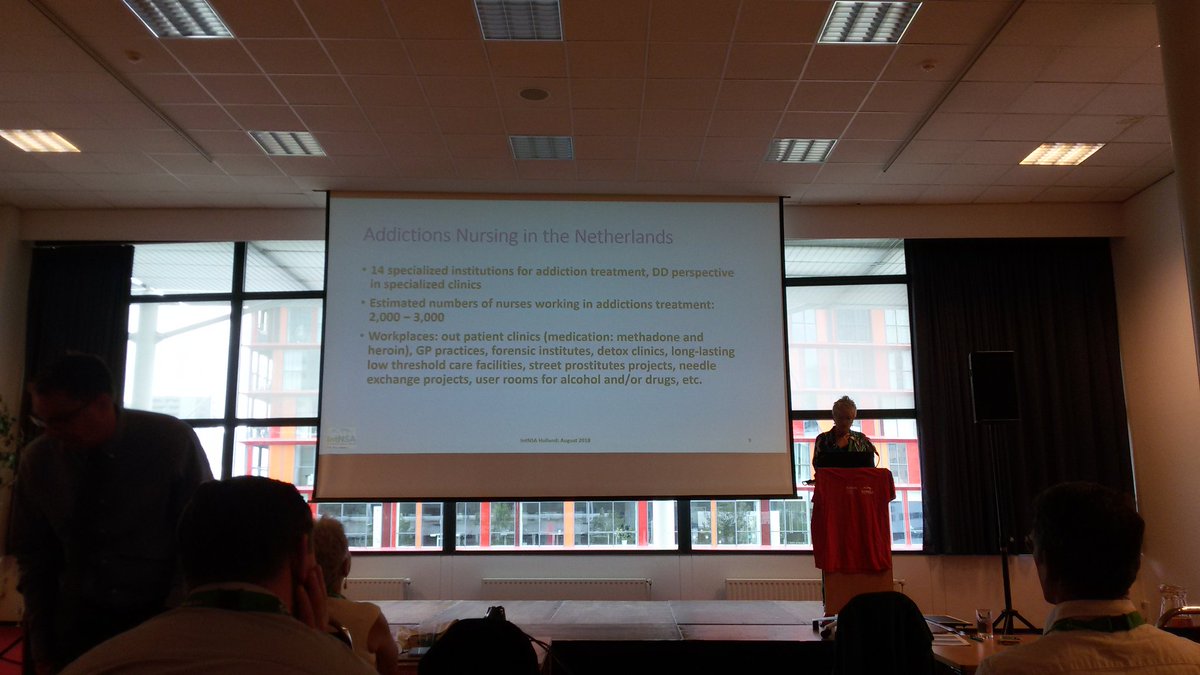 Nurse2Addicts's tweet photo. Chris Loth speaks impressively about the variety of Addiction Nursing in the Netherlands. #intNSA Europe #npapn2018 https://t.co/HdrYmyR5r4