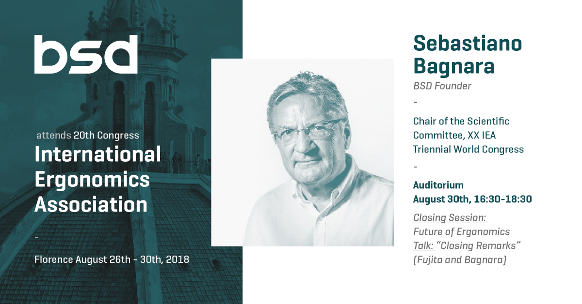 BSDdesignsocial's tweet photo. @sebastiano46 presidente del comitato scientifico allo @IEA2018florence - Il 30 agosto inoltre sarà possibile seguirlo nel talk "Closing Remarks" nella sessione di chiusura "Future of Ergonomics"
#BSDTimelapse #BSDSmartResilience #BSDdesign https://t.co/Ux3qXjO3sM