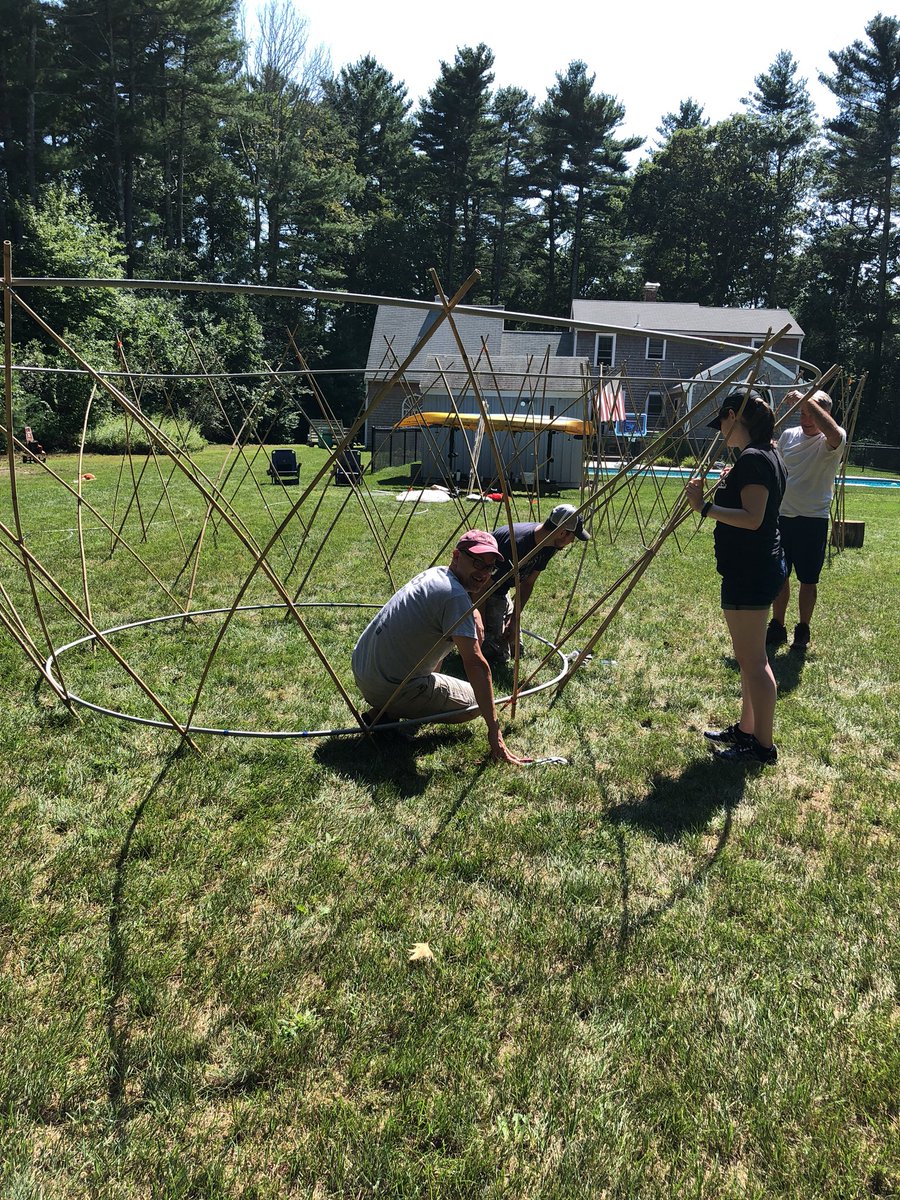 michaelkyes's tweet photo. SMMA’rs hard at work building Warka Tower at McCormack’s on this sunny Sunday. @smma_design https://t.co/pGGyoBpklI