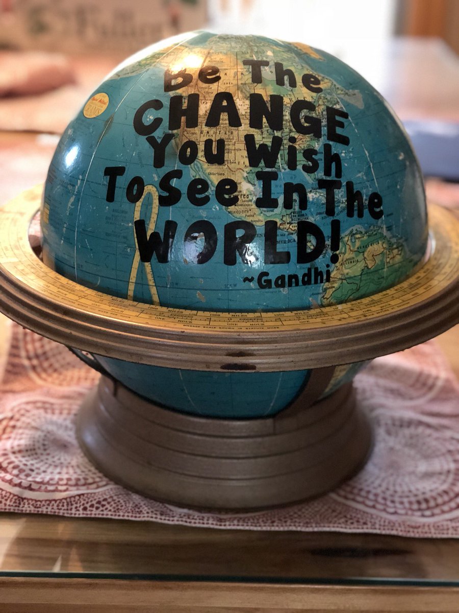 jfloyd25's tweet photo. Hoping everyone has a positive week! Refurbished globe that will hopefully inspire kindness throughout our school every day! #BEKIND #momsasprincipals #NEMAPS #missionmonday #MakeEveryDayCount #SailorPride https://t.co/7LKOtqxWPs