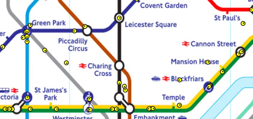Londonist's tweet photo. This real time tube map is a joy to play with: https://t.co/tYCLBd0iTA https://t.co/m32NrRX12V