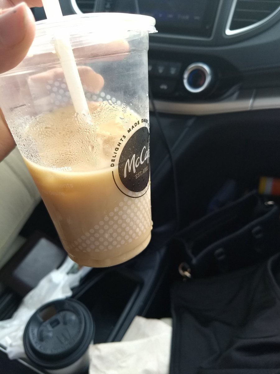thebarbieshoe's tweet photo. I had to settle for an iced coffee from @McDonalds. #ImRoughinIt https://t.co/d48ZoVr7uQ