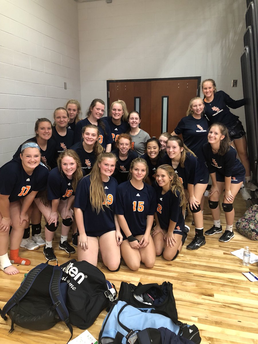 NCSVolleyball's tweet photo. Congratulations to this group of girls!  5-0 and the first NCS varsity to go undefeated in pool play and go into the gold bracket!!! #brainsandbrawn #volleyballgirls #breathebelieveandbustit https://t.co/9hj8dLSN7A