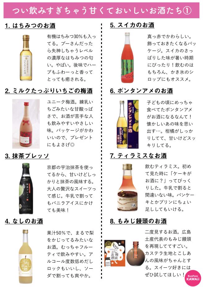 スイーツに目がない人にオススメ！どんどん飲めちゃう甘くて美味しいお酒たち！