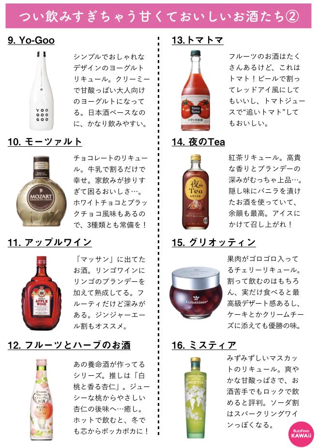 スイーツに目がない人にオススメ！どんどん飲めちゃう甘くて美味しいお酒たち！