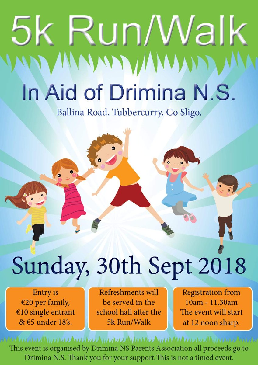 Drimina NS, Tubbercurry 5k. Sunday 30th of September at 12 noon