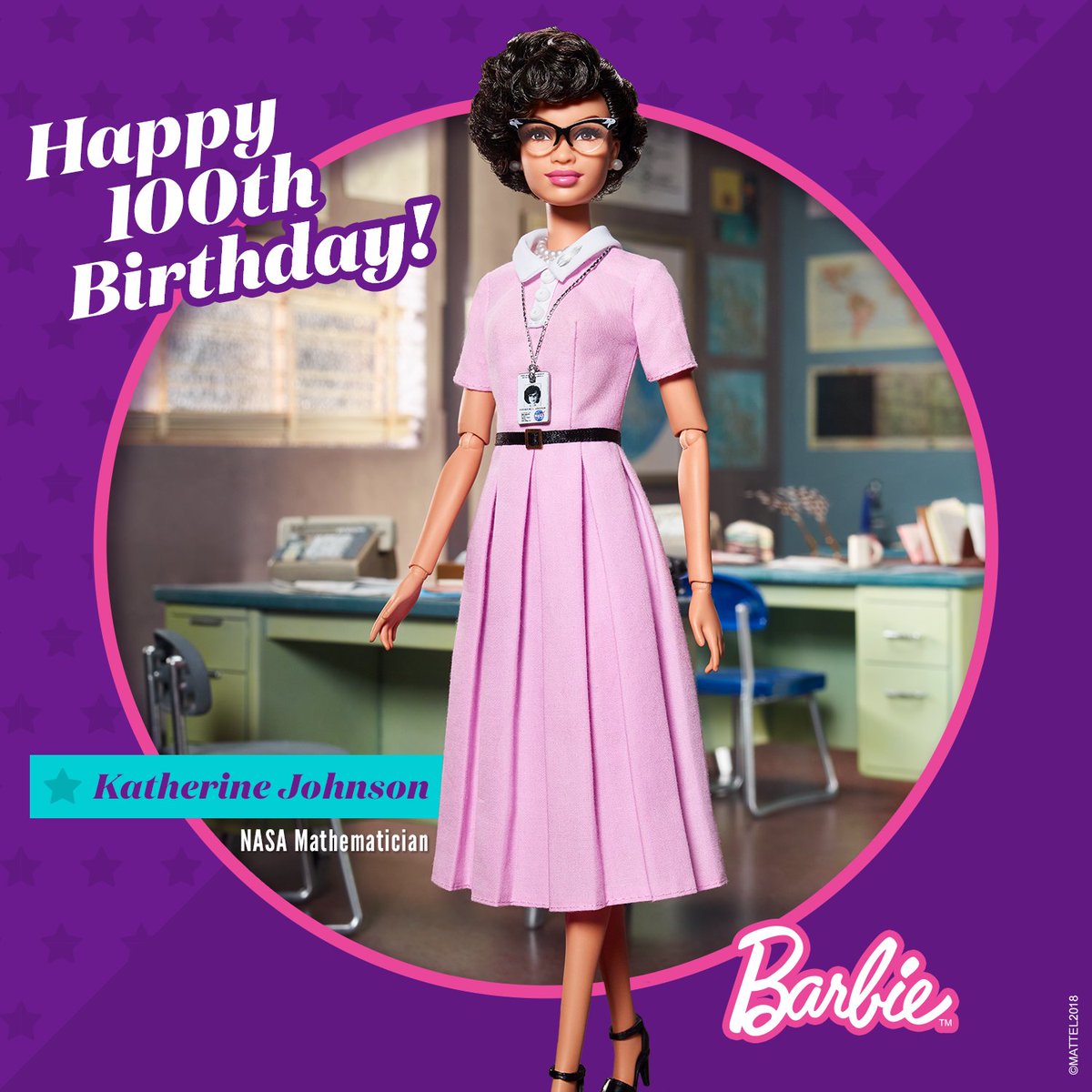 As a pioneer in math and science, Katherine Johnson continues to inspire the next generation of girls. Today, we honor her legacy as she celebrates her 100th birthday! 💖 🎂