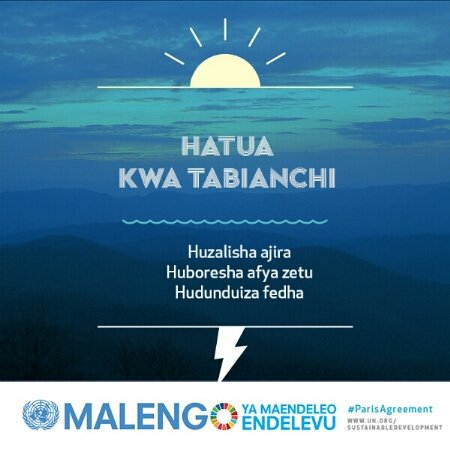 UmojaWaMataifa's tweet photo. Uchafuzi wa mazingira unatuathiri sote, na kushiriki katika #ClimateAction ni wajibu wetu sote  kwani Hatua kwa Tabianchi..
- Huzalisha Ajira
- Huboresha Afya 
- Hudunduiza Fedha
 https://t.co/ZoxvxYBZik https://t.co/B5bkR3WiNX