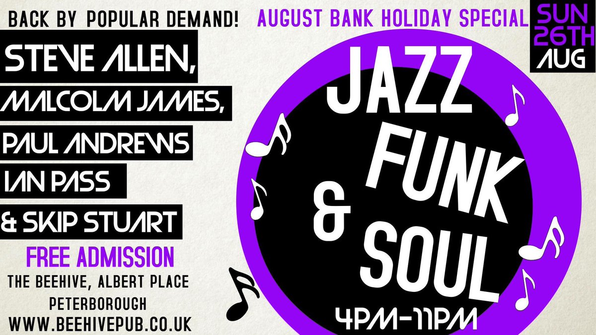 We are open until 11pm today for Jazz Funk &amp; Soul with Steve Allen and the gang! Food served until 7pm.