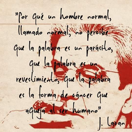 TyaXxvi's tweet photo. "Por qué un hombre normal, llamado normal, no percibe que la palabra es un parásito, que la palabra es un revestimiento, que la palabra es la forma de cáncer que aqueja al ser humano”

Lacan, J. (1975-76). El seminario. Libro 23: El sinthome. Buenos Aires: Paidós, 2006 https://t.co/cpBnatO2XK