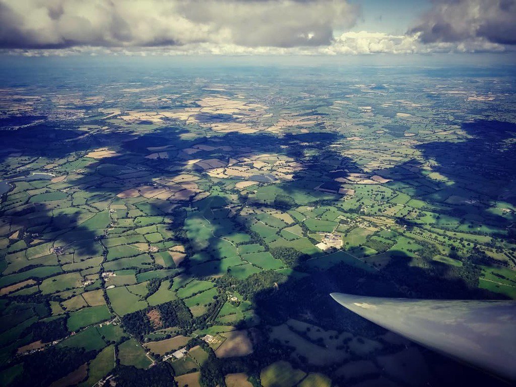 Pretty cloud shadows yesterday on a 300km task