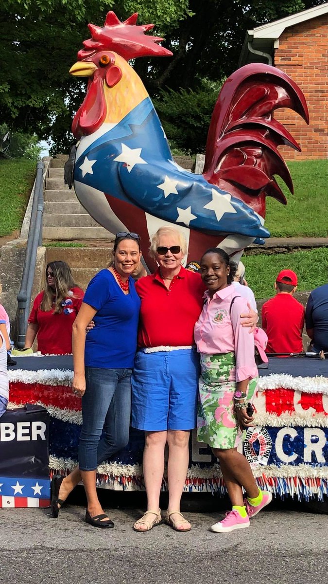 EmergeKentucky's tweet photo. Lots of action in August before the General Election! Here's a pic of class of 2018 alumnae @DmhLovell, JoAnne Wheeler Bland, and Terry Owens right before the E-town Heartland Parade! #BluegrassWave https://t.co/HDT0xlH7vY