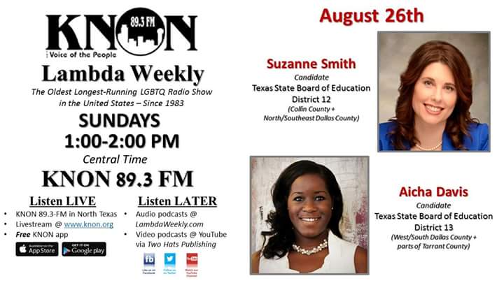 Tune in to KNON 89.3 for an exciting interview on education with me and SBOE district 12 Nominee @Suzanne4tx at 1!