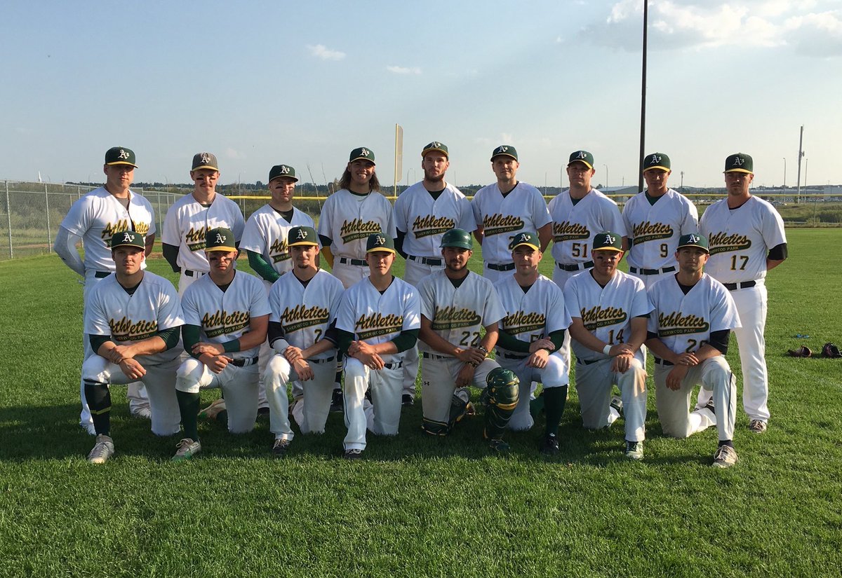 LGullett12's tweet photo. Tough finish to the season yesterday for this @athletics_sp squad. Thanks for taking in an old guy in from MB. An enjoyable season on the diamond! #NCABL #SummersGame https://t.co/rGyZcJjYyC