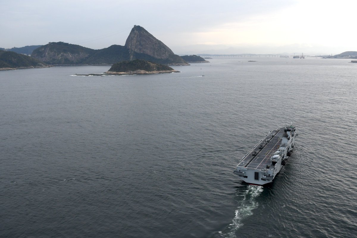 Десантный вертолетоносец Atlântico ВМС Бразилии прибыл в Рио-де-Жанейро Ocean, Бразилии, флота, вертолетоносец, кораблем, состава, британского, Atlântico, РиодеЖанейро, время, британский, авианосца, бразильского, фунтов, около, Великобритании, 20122014, годах, прошел, ремонт