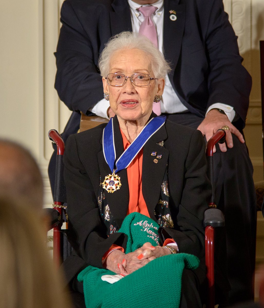 luckytran's tweet image. Happy 100th birthday to one of my greatest heroes, Katherine Johnson, a @NASA mathematician who played a critical role in getting humans to the moon, and a tireless #STEM advocate. Science would not be the same without your leadership. ✨🚀