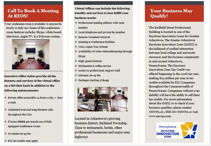 REOSjohnstown's tweet photo. Check out our brochure and see what REOS can do for you and your company! #Office #Johnstown #Business https://t.co/gxZkj8lALc