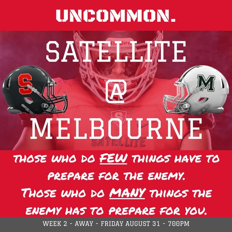 Satellite Football (@scorpfootball) on Twitter photo Varsity at Melbourne on Friday at 7PM! Fans - this is a WHITE OUT - wear head to toe white and cheer on your Scorps! See you there! <a href="/ScorpNation321/">Scorp Nation</a>
βοΈβοΈβοΈβοΈβοΈβοΈβͺοΈβͺοΈβͺοΈβͺοΈβͺοΈβͺοΈ
#Uncommon Varsity at Melbourne on Friday at 7PM! Fans - this is a WHITE OUT - wear head to toe white and cheer on your Scorps! See you there! <a href="/ScorpNation321/">Scorp Nation</a>
βοΈβοΈβοΈβοΈβοΈβοΈβͺοΈβͺοΈβͺοΈβͺοΈβͺοΈβͺοΈ
#Uncommon