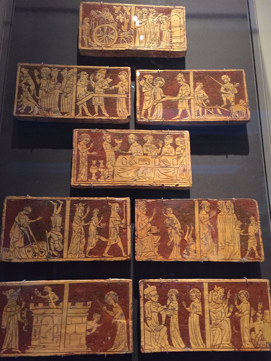 The Tring Tiles, c. 1330. These wonderfully charismatic tiles depict scenes from Jesus’s childhood that are not found in the Bible. They show the troubles Christ had growing up - a child, yet divine.