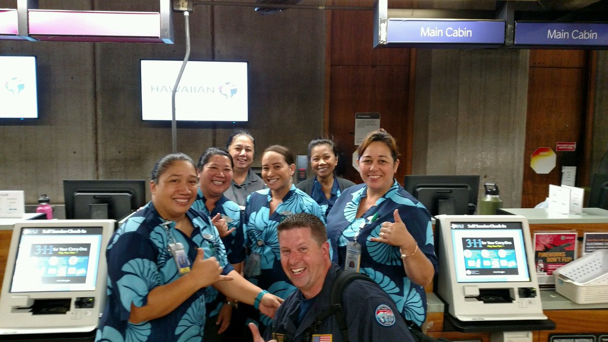 Mahalo <a href="/HawaiianAir/">Hawaiian Airlines</a> for being so generous and helpful this morning. Your employees set up an area to check our team in. They were very friendly and got them through security very quickly to ensure they got to their flight on time. <a href="/PierceCo/">Pierce County, Wash.</a>