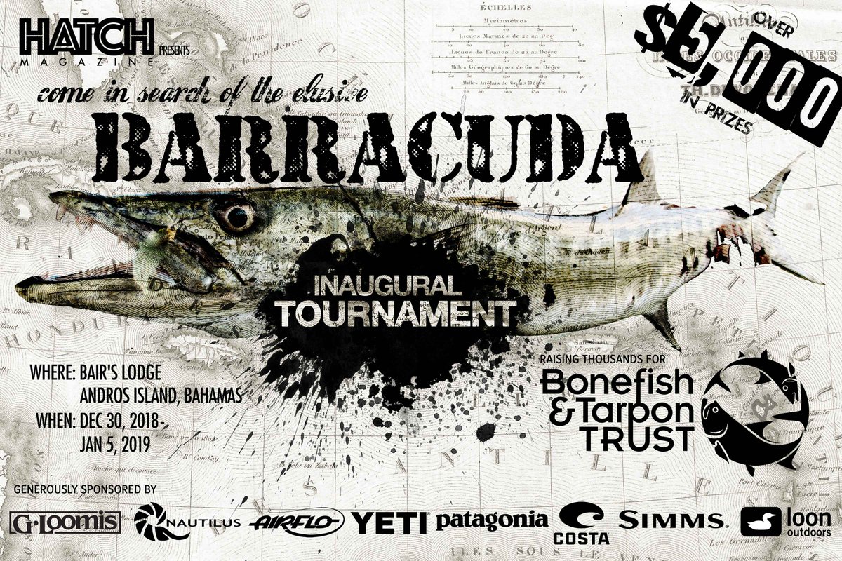 Fish the Bahamas. Help raise thousands for conservation. Win your share of over $5,000 in gear from Simms and other great brands. Learn more: bit.ly/2PcC1vJ #cudathon #hatchmagazine #bonefishandtarpontrust #bahamas #flyfishing #fishing #bonefish #barracuda