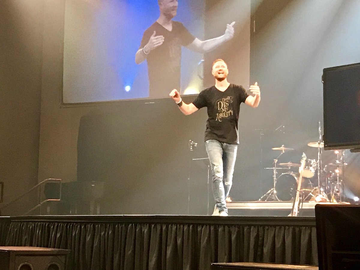 AbilityMinistry's tweet photo. Fantastic to see pastors leading the way like @RyanRRasmussen at @fcccanton with our “Don’t Dis My Ability” shirt. Still a few left in the shop: https://t.co/LIOW05hiDN https://t.co/MuBiYIS9fi