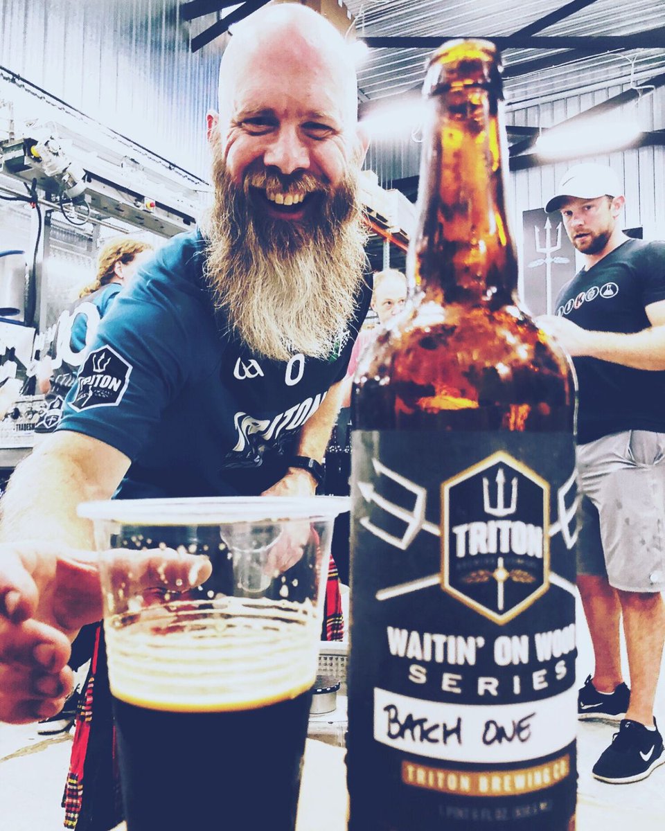 The #Batch1 (#BourbonBarrel #OatmealStout) (2016)  might be gone, but we have a few tasty #HoldOvers,' from our #7thAnniversary! Stop by for #Bistro until 6pm and #thirstquenching, #tasty #maltbeverages until 7pm! 
 Just for fun, here's @BrewerJon!