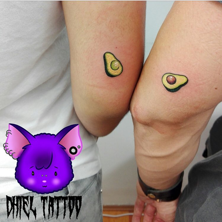 "Cute Avocado tattoos by Angie (Hackney road studio) #cutetattoo #smal...