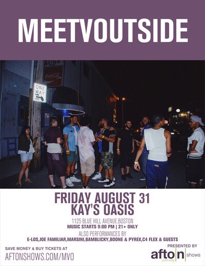 GGuru22's tweet photo. This coming Friday!! Don’t miss out @meetVoutside and Tha Village are showing out to Kay’s Oasis in on Blue Hill Ave in Dorchester! Don’t miss this end of the summer blow out! It’s gonna be a hell of a show and trust me you won’t wanna miss it!#meetvoutside #thavillage #kaysoasis https://t.co/VBpyuIdgGd