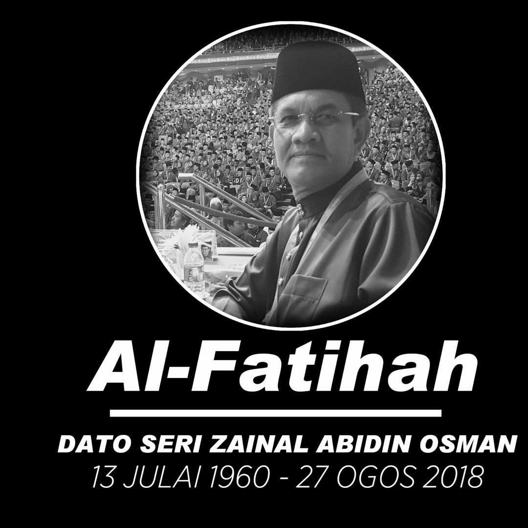 DrZahidHamidi's tweet image. Menerima perkhabaran sedih pemergian sahabat saya Allahyarham DS Zainal Abidin Osman. Semoga rohnya dicucuri rahmat Allah. Takziah pada seluruh ahli keluarga. Al Fatihah.