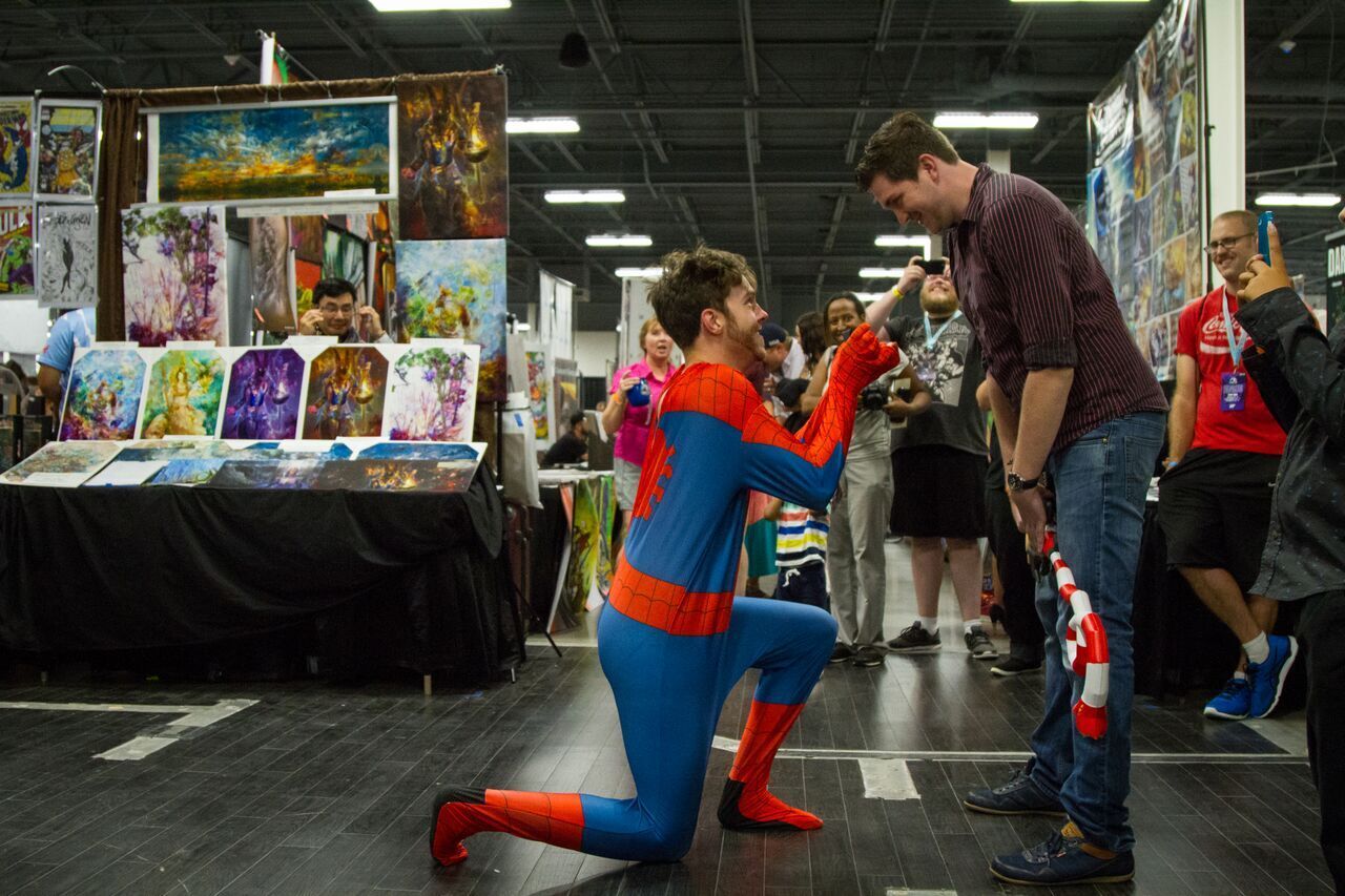 John Fenton on Twitter "Just a SpiderMan proposing to his boyfriend
