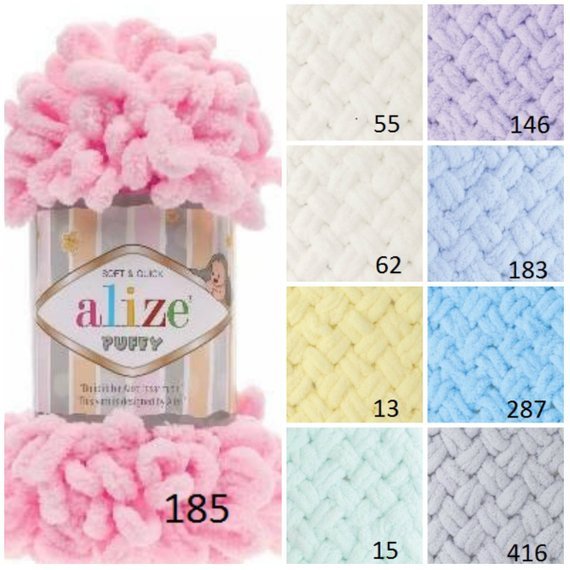 ArtYarn's tweet photo. Alize PUFFY color yarn  The price is for 5 skeins!!! 
Composition: 100% micro-polymer
Footage: 9 m
Weight of skein: 100 gr
Package weight: 500 gr (5 skeins)
The price is for 5 skeins.
Thick plush thread, ideal for baby blankets and blankets. Suitable for hand knitting https://t.co/KPPZGEZzwB