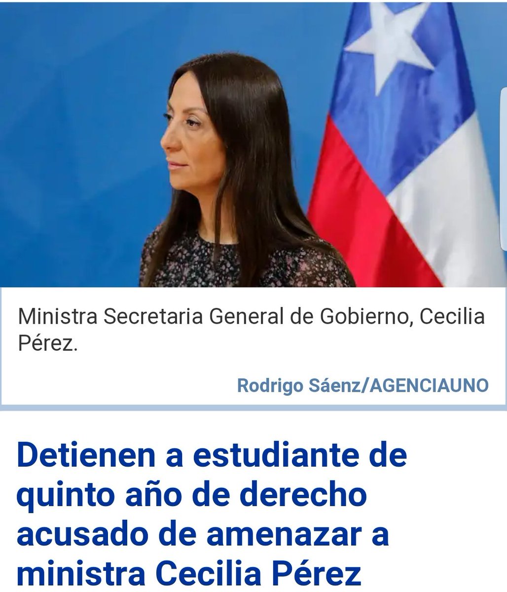 R_ALISON20's tweet photo. El Estudiante de Derecho de 5to año que hace práctica en el Ministerio Publico habló de poner bomba en residencia de la Ministra (Eso es Terrorismo) y quedó libre ¿? Sería importante saber a qué partido político pertenece para ver el riesgo de su adoctrinamiento. https://t.co/ghjwitnViY