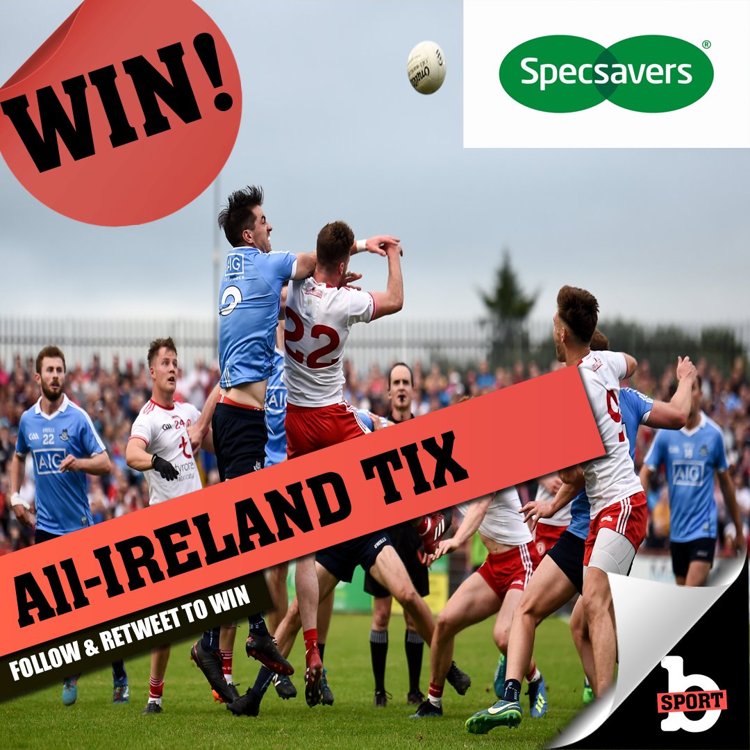 buzzsport_ie's tweet photo. We have a pair of tix to the All-Ireland Football Final to give away thanks to @SpecsaversIE, sponsors of Hawkeye at Croke Park. To enter simply FOLLOW and RT before 2pm Friday, August 31. 

You can double your chances by following us on Instagram: https://t.co/teAijEVQs4 https://t.co/q1XmA8YcuO