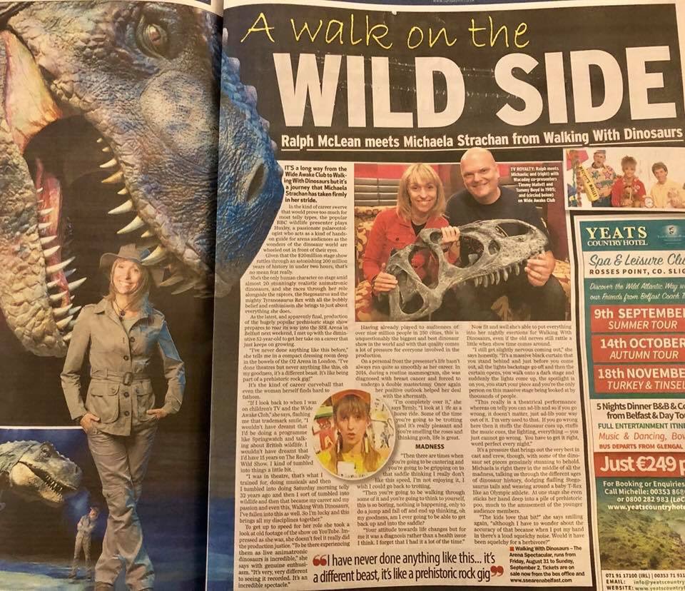 Read all about it ! <a href="/RalphMcLeanShow/">Ralph McLean</a> talks #walkingwithdinosaurs with <a href="/michaelastracha/">Michaela Strachan</a> in today’s <a href="/TheSundayLife/">Sunday Life</a>. Seriously impressive family entertainment roaring into <a href="/SSEBelfastArena/">The SSE Arena, Belfast</a> from Friday. Don’t miss <a href="/WWDLive/">Walking w/ Dinosaurs</a> LIVE in #Belfast #NorthernIreland next weekend 🦖🦕