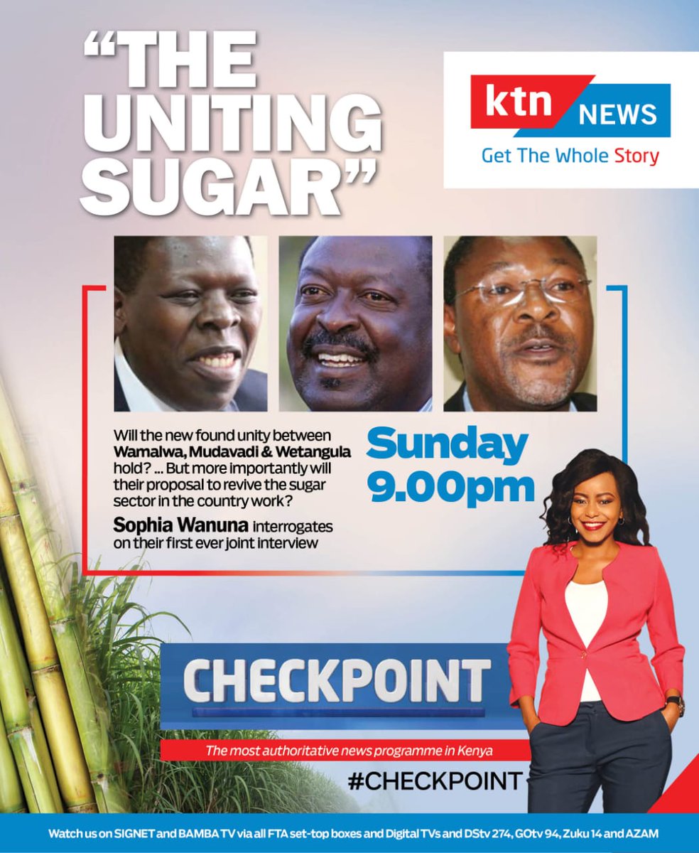 realDanielJuma's tweet photo. What a great interview by @SophiaWanuna on #Checkpoint by @KTNNews regarding the #SugarIssue & the elusive #LuhyaUnity. Keep it up!! @KTNKenya @EugeneLWamalwa @MusaliaMudavadi @Wetangulam https://t.co/y23xsfcHgm