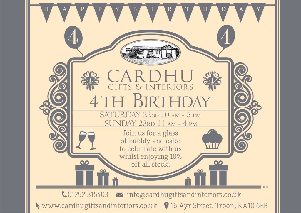 CardhuTroon's tweet photo. In just a few weeks it will be our 4th Birthday! We hope you can join us to celebrate 💕 #fourthbirthday #independentboutique #besttroonbusiness #cardhutroon https://t.co/9QnDNZjn1E