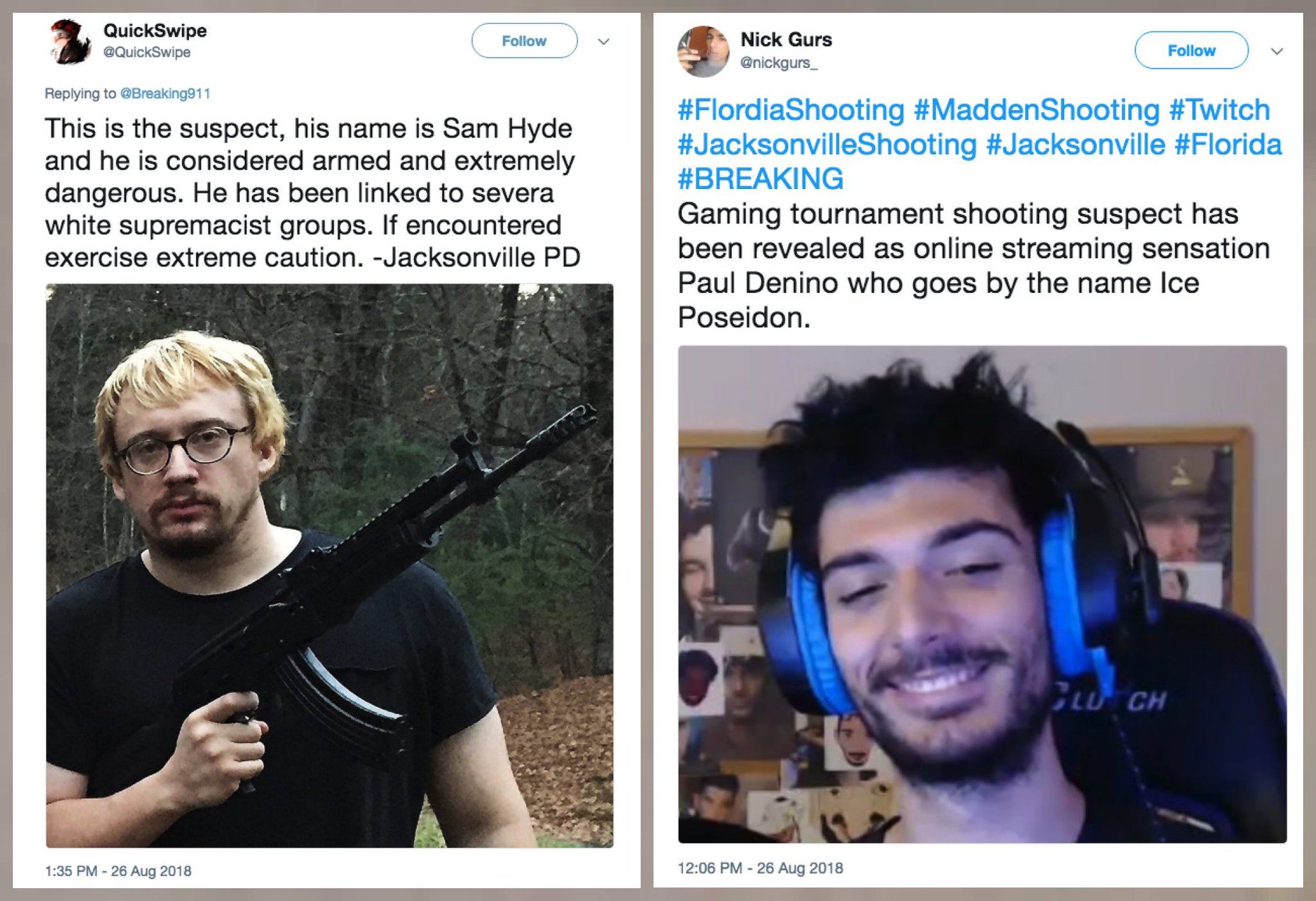 Conspirador Norteno On Twitter Psa The Jacksonville Shooter Is Not Sam Hyde Claiming Mass Shootings Were Committed By Sam Hyde Is A 4chan Prank It Is Also Not Paul Denino Https T Co Eupddprwg4