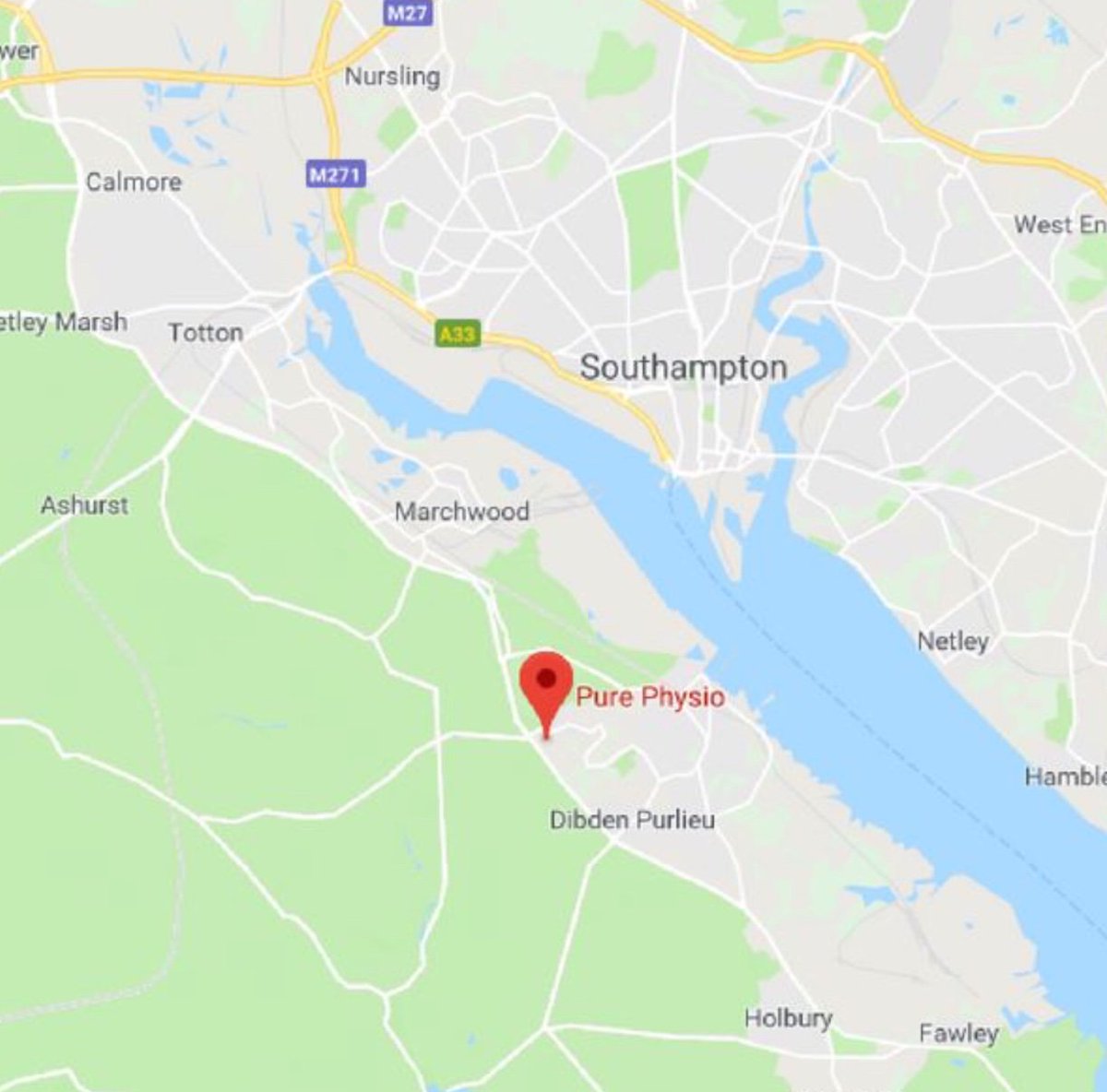 Want to know where our clinic is located? We are right at the heart of the Waterside, on the eastern edge of the New Forest and only  short distance from the centre of Southampton! Perfectly located!